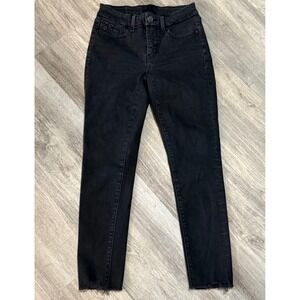 Buckle Black Womens Ankle Skinny Jeans Black Size 25x27‎ Raw Hem Distressed